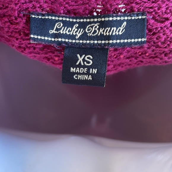 Lucky Brand Sweater Lace Bottom sheer Size XS y2k - Picture 6 of 12